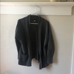 Open Grey Wool Sweater